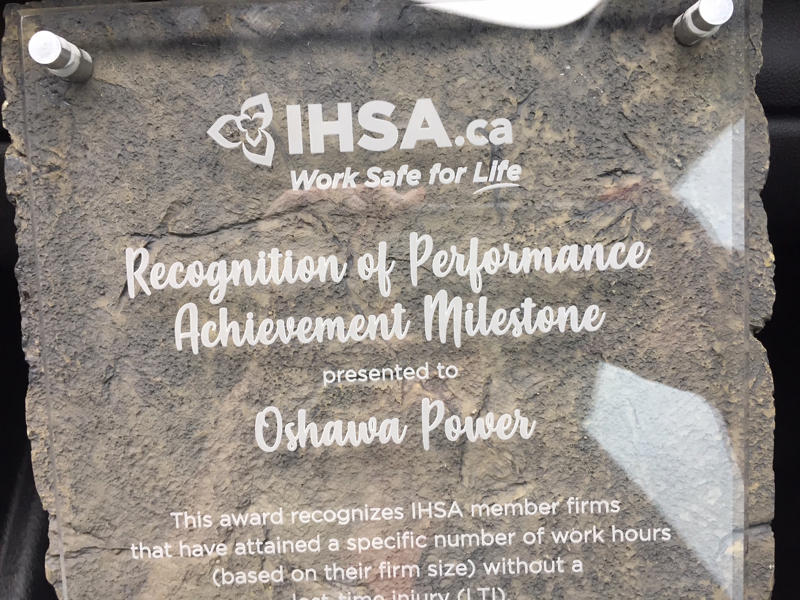 Oshawa Power receives second safety award in one week